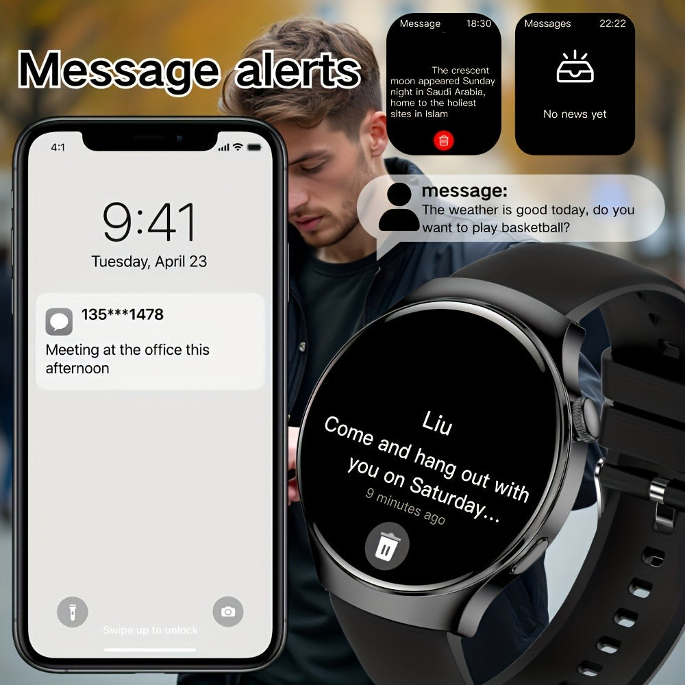 Watch 4 Pro Business Smartwatch for Men & Women, Wireless Calling, Weather Alerts, Music Control, Message Notifications