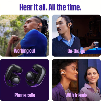 Open Audio Clip-On Earbuds Battery Situational Awareness True Wireless Bluetooth Immersive Sound Limited Edition Chilled Lilac Color