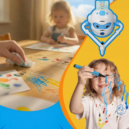 Drawing Robot for Kids Ages 3-8, Rechargeable 4-in-1 Interactive Learning Machine with 100 Drawing Cards & Color Pens