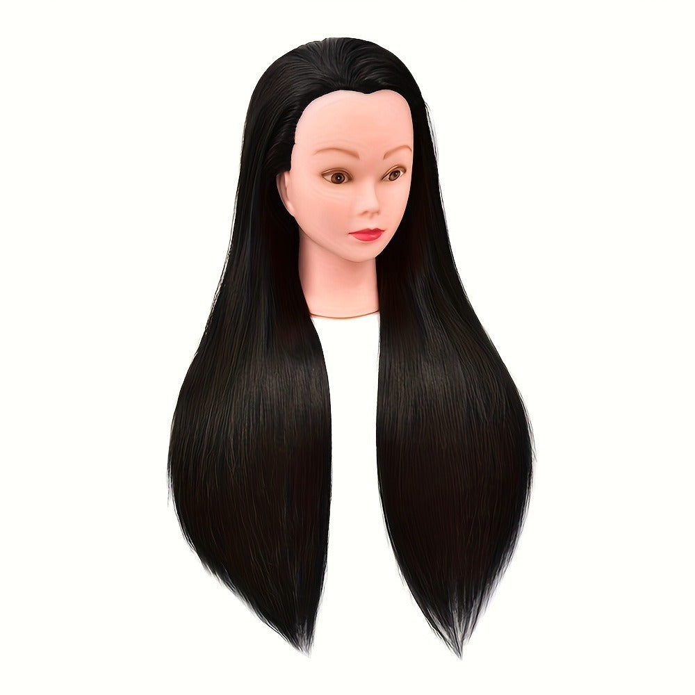 Cosmetology Manikin Head for Hair Styling Braiding Practice – Adult Mannequin Head Real Hair Makeup Display Salon Training Tool for Students