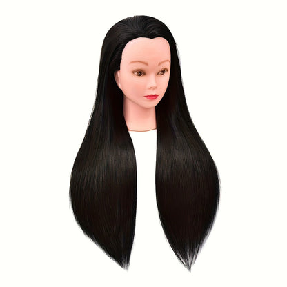 Cosmetology Manikin Head for Hair Styling Braiding Practice – Adult Mannequin Head Real Hair Makeup Display Salon Training Tool for Students