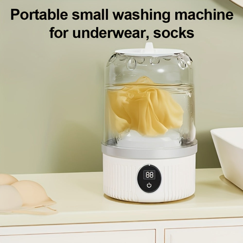 Portable Mini Washing Cup One-Button Start 2 Modes Impeller Hand-Wash Simulation Space-Saving for Entryways, Bedrooms and Living Spaces