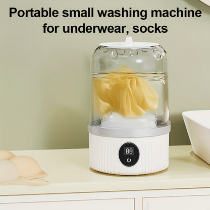 Portable Mini Washing Cup One-Button Start 2 Modes Impeller Hand-Wash Simulation Space-Saving for Entryways, Bedrooms and Living Spaces