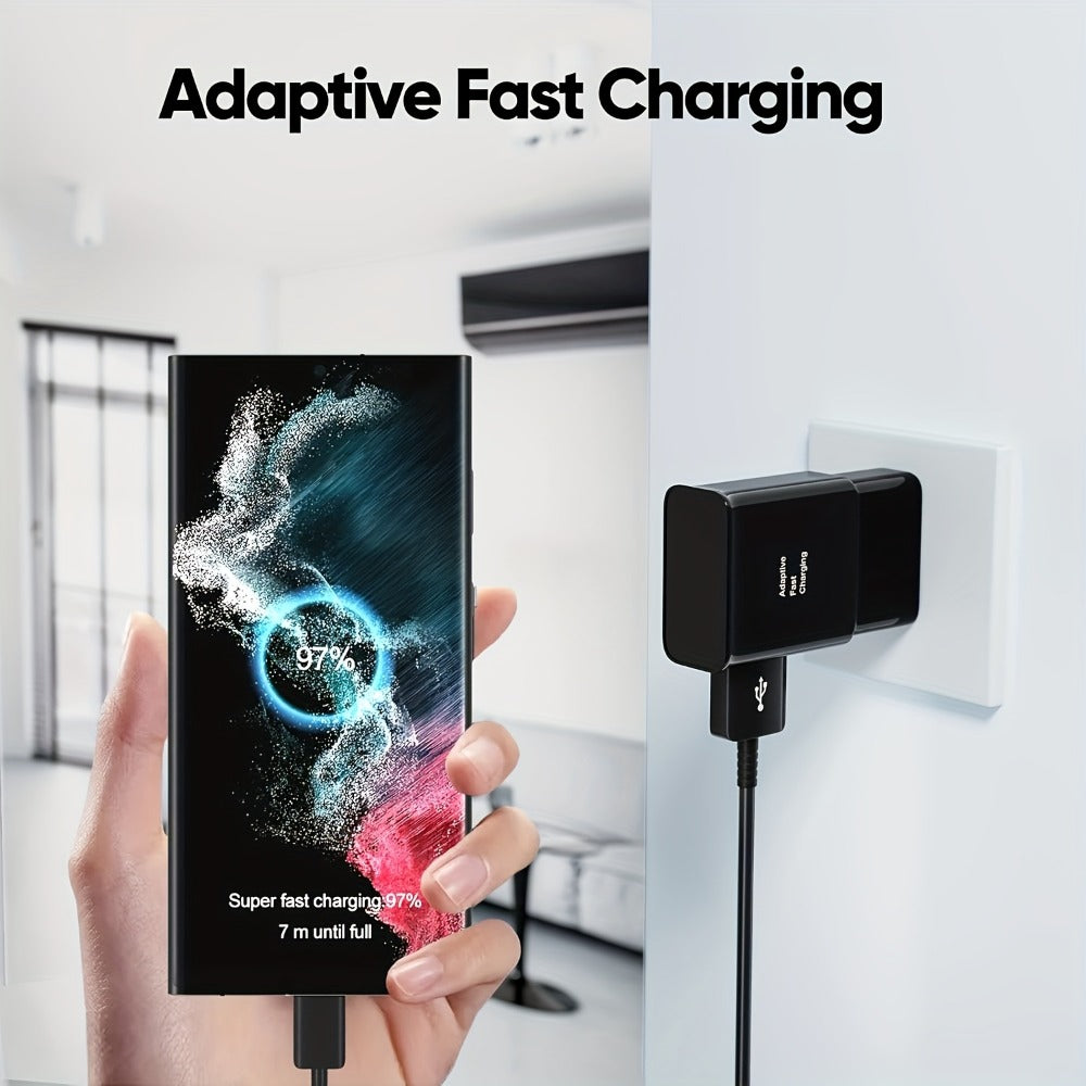 USB Wall Charger Compatible with Samsung Galaxy S25 S24 S23 S22 S21 S20 S10 S9 S8 S7 Note 10 - Adaptive 5V 2A Fast Charging