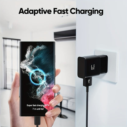 USB Wall Charger Compatible with Samsung Galaxy S25 S24 S23 S22 S21 S20 S10 S9 S8 S7 Note 10 - Adaptive 5V 2A Fast Charging