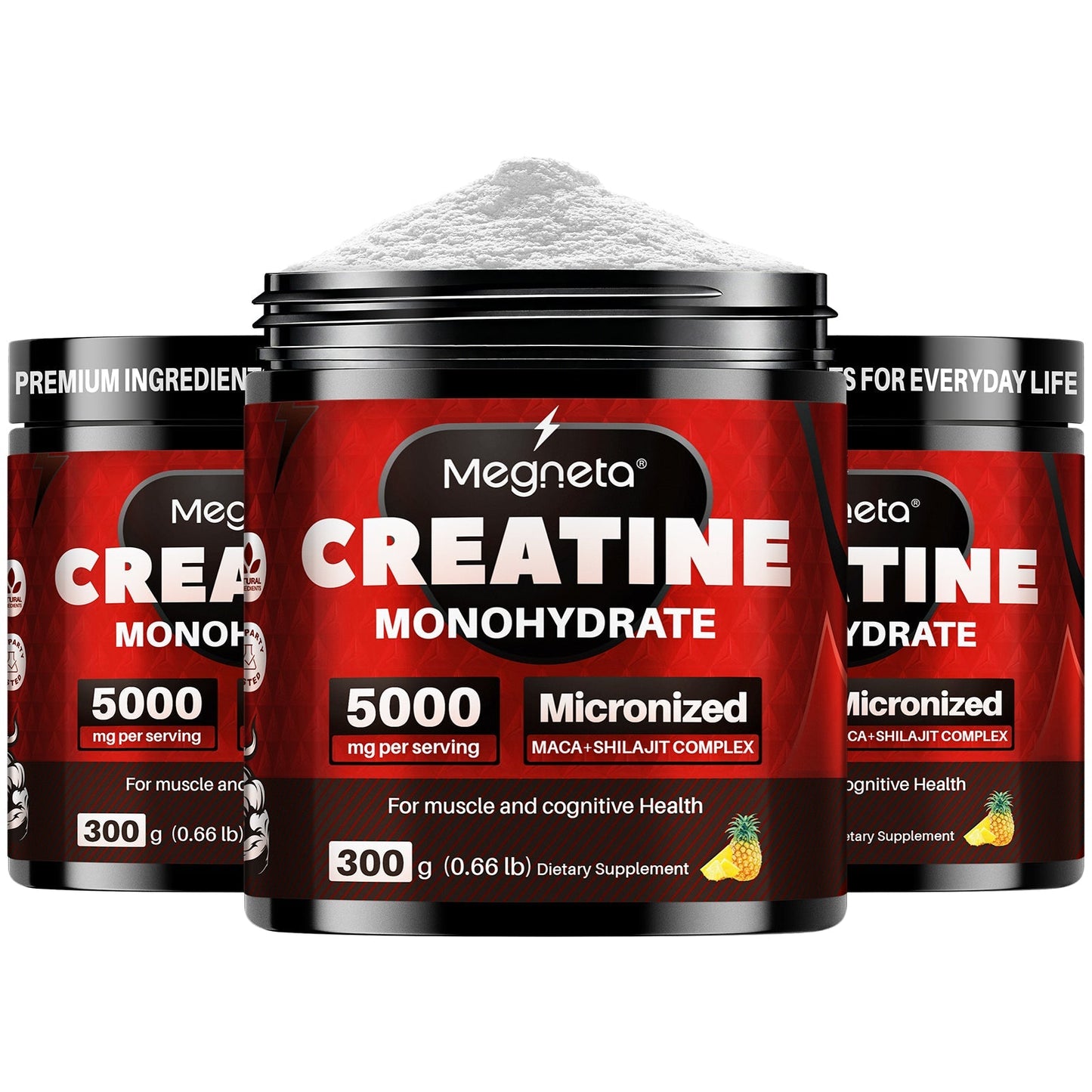 Micronized Creatine Monohydrate 5000mg Powder 300g 60 Servings, No Artificial Sweeteners or Flavors
