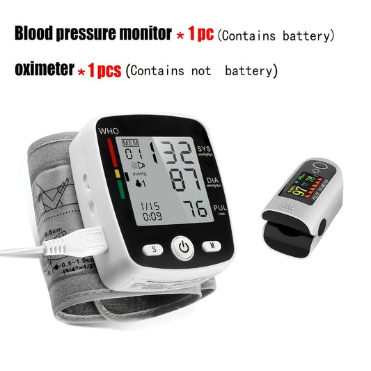 Wrist Blood Pressure Monitor Rechargeable - Digital BP Monitor with Large LCD, Voice Broadcast, 2×99 Memory & USB Charging