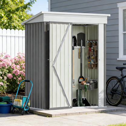 Garden Storage Shed, Metal Lockable Tool Backyard Compact for Garden, Patio and Yard Use, with the Listed Configuration