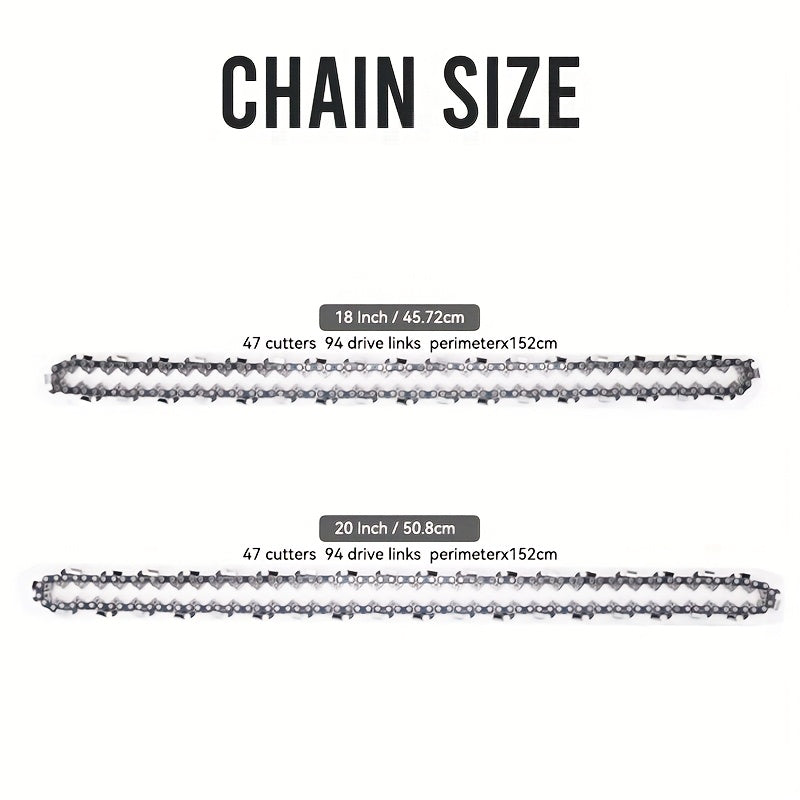 Chainsaw Chain Replacement Alloy, Wood Cutting Logging Tree Trimming for Garden, Patio and Yard Use