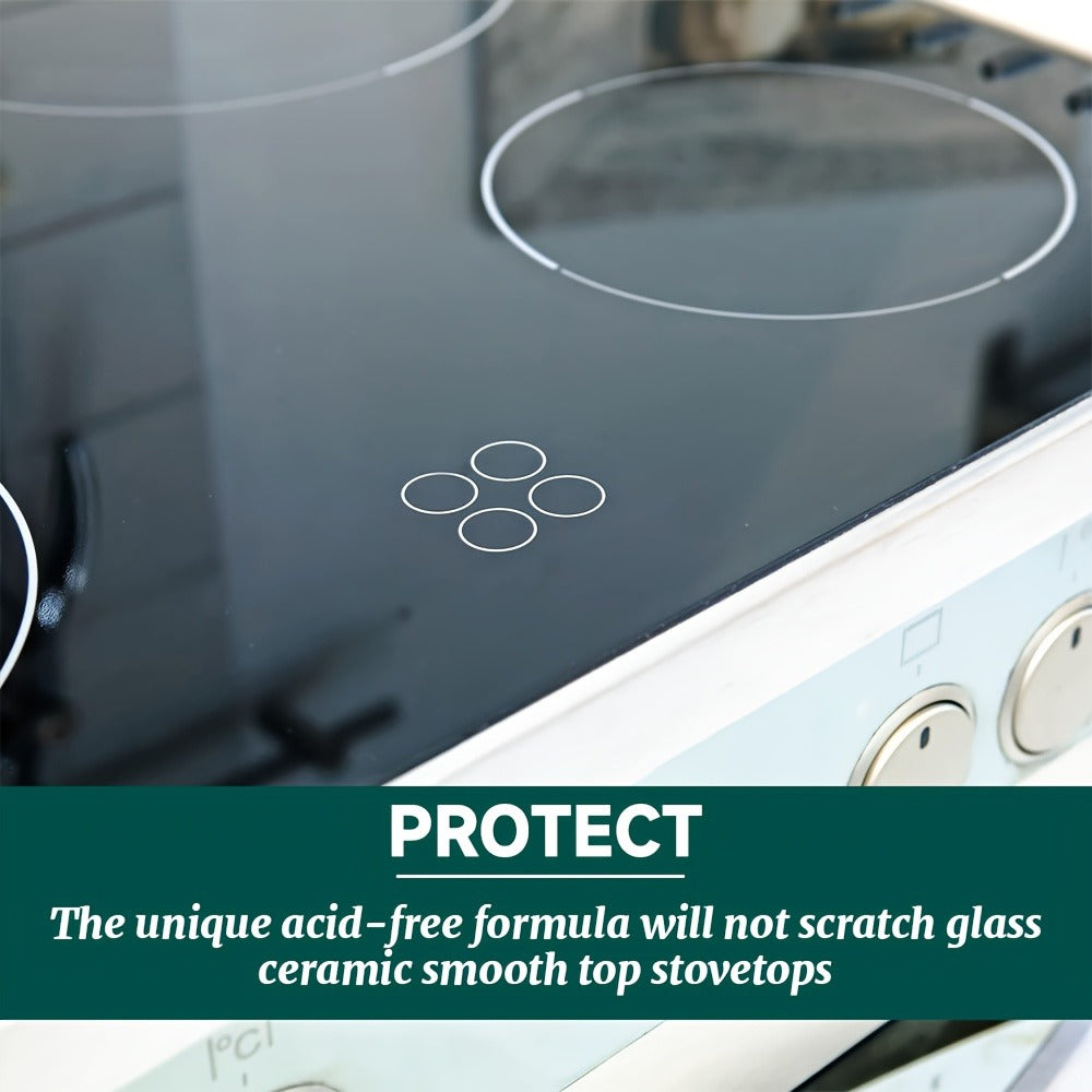 Glass Cooktop Cleaner and Polish – Powerful Stain Remover, Removes Oil Film, Water Spots & Burnt-On Residue