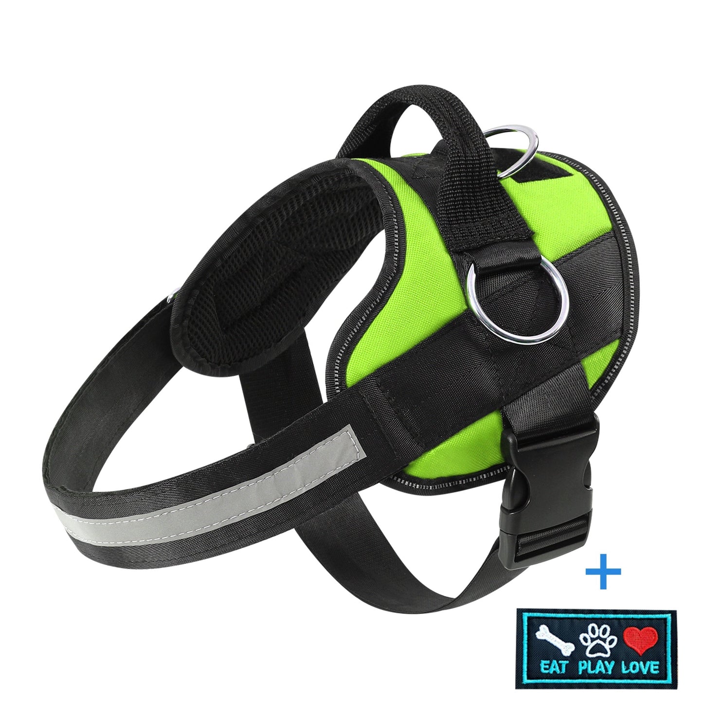 Reflective-Trim Dog Harness in Seven Colors and XS–XXL with Chest Band, Back Ring and Top Handle