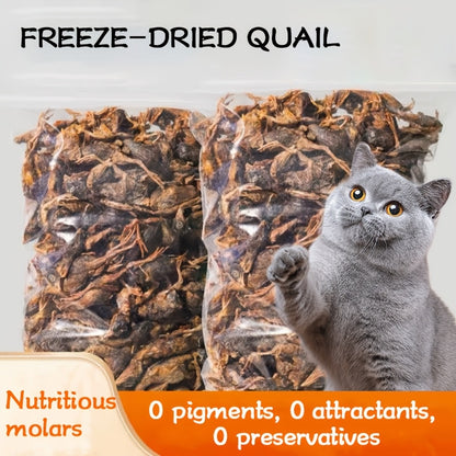 Air-Dried Whole Quail Cat Treats 70g – High Protein Natural Raw Diet Snack, Ready to Serve, No Cooking Required