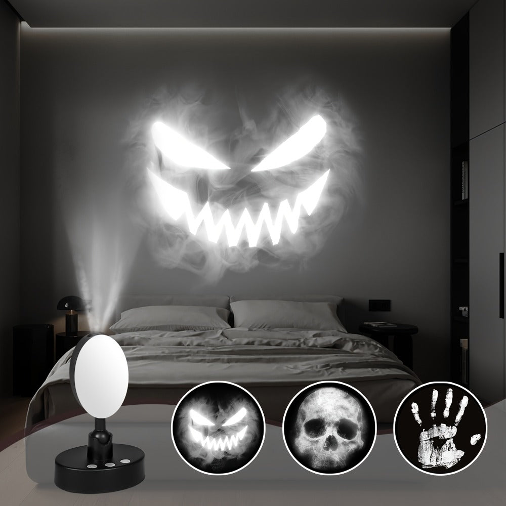 Smoke Face Projection Lamp Color-Changing LED Night Light, 360° Rotatable Ambiance Projector, Adjustable Brightness