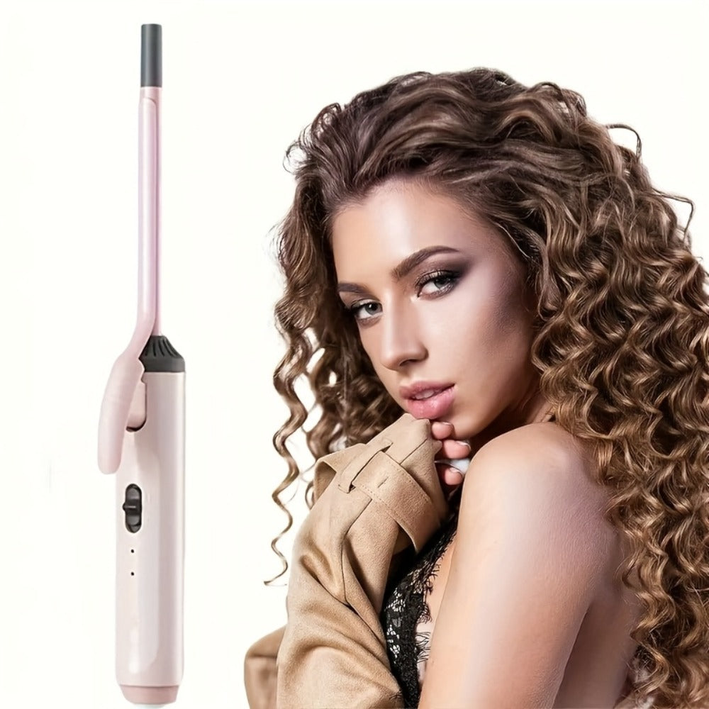 9mm Mini Curling Iron Rapid Heating for Ultra-Fine Curls Teddy Curls Water Waves & Bangs, Travel Curling Wand for Men & Women