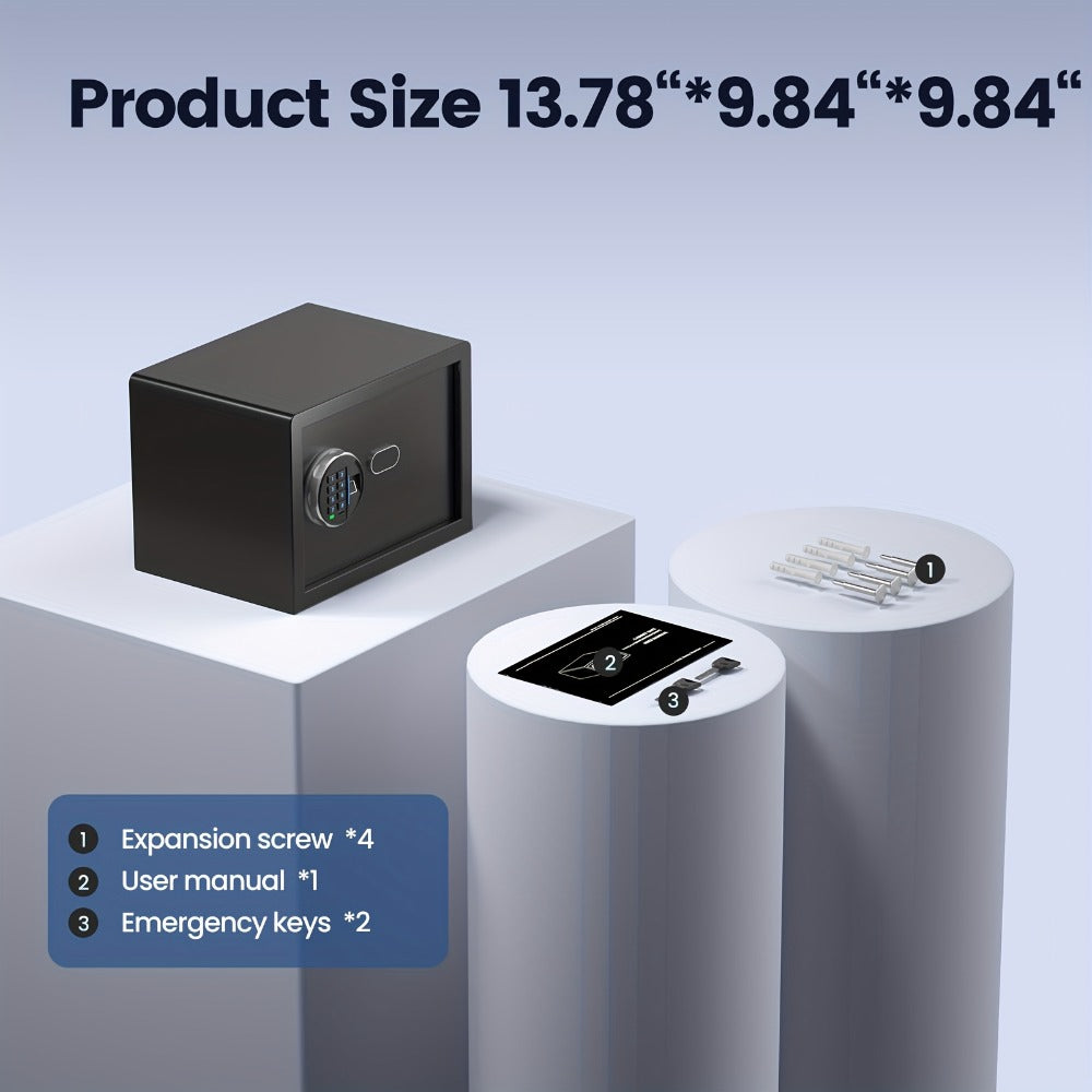 Fingerprint Safe Box with Password and Key Lock 0.3 0.8 1.13 1.71 Cu Ft Home Security Safe for Entryways, Bedrooms and Living Spaces