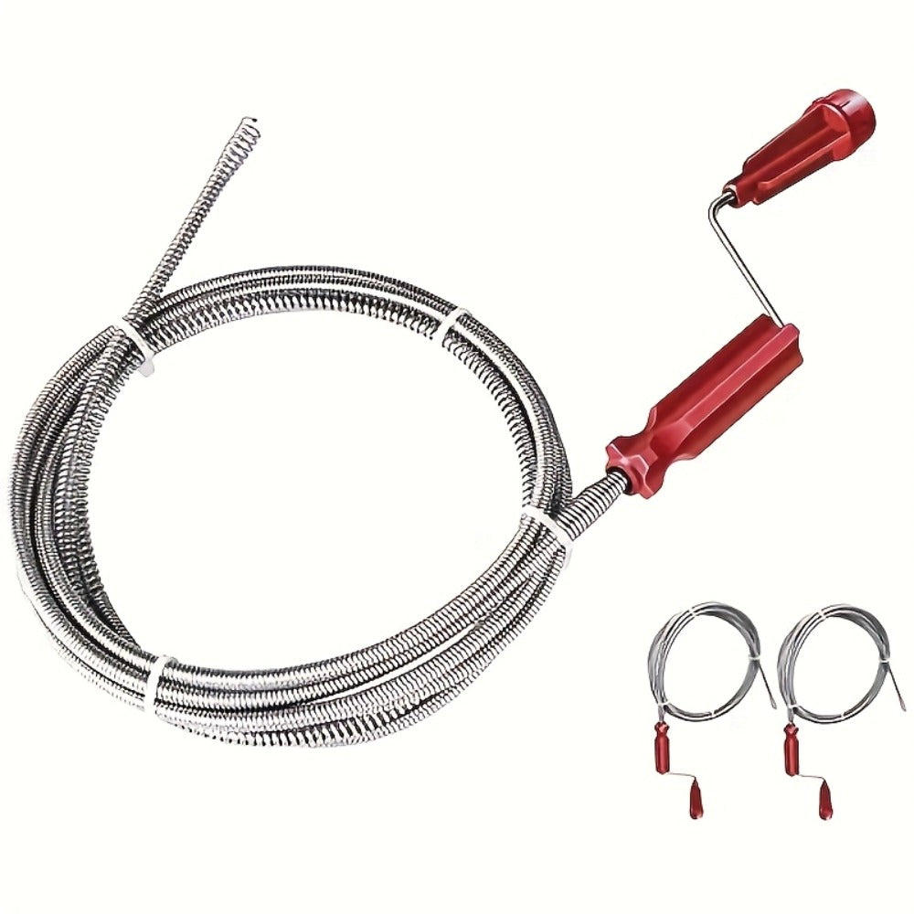 Drain Snake Pipe Cleaner, Flexible Drain Auger for Toilet, Sink, Shower & Sewer Clog Removal, Reusable Spring Wire Drain Unclogger