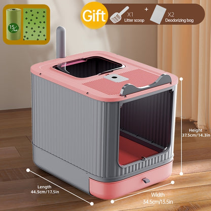 Enclosed Cat Litter Box with Odor Control – Extra Large Covered Design, High Privacy, Easy Clean Modern Cat Toilet for Multiple Cats |