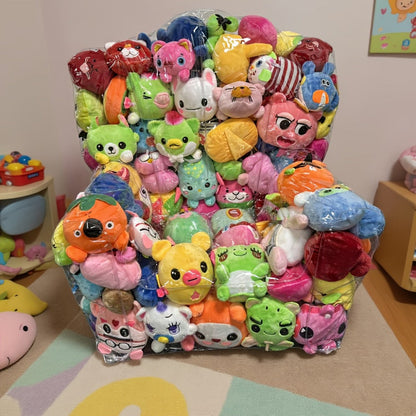 Large Transparent Plush Toy Storage Bag with Zipper Closure Stuffed Animal Organizer Bean Bag Chair Cover Openable Filling 100x90cm Clear