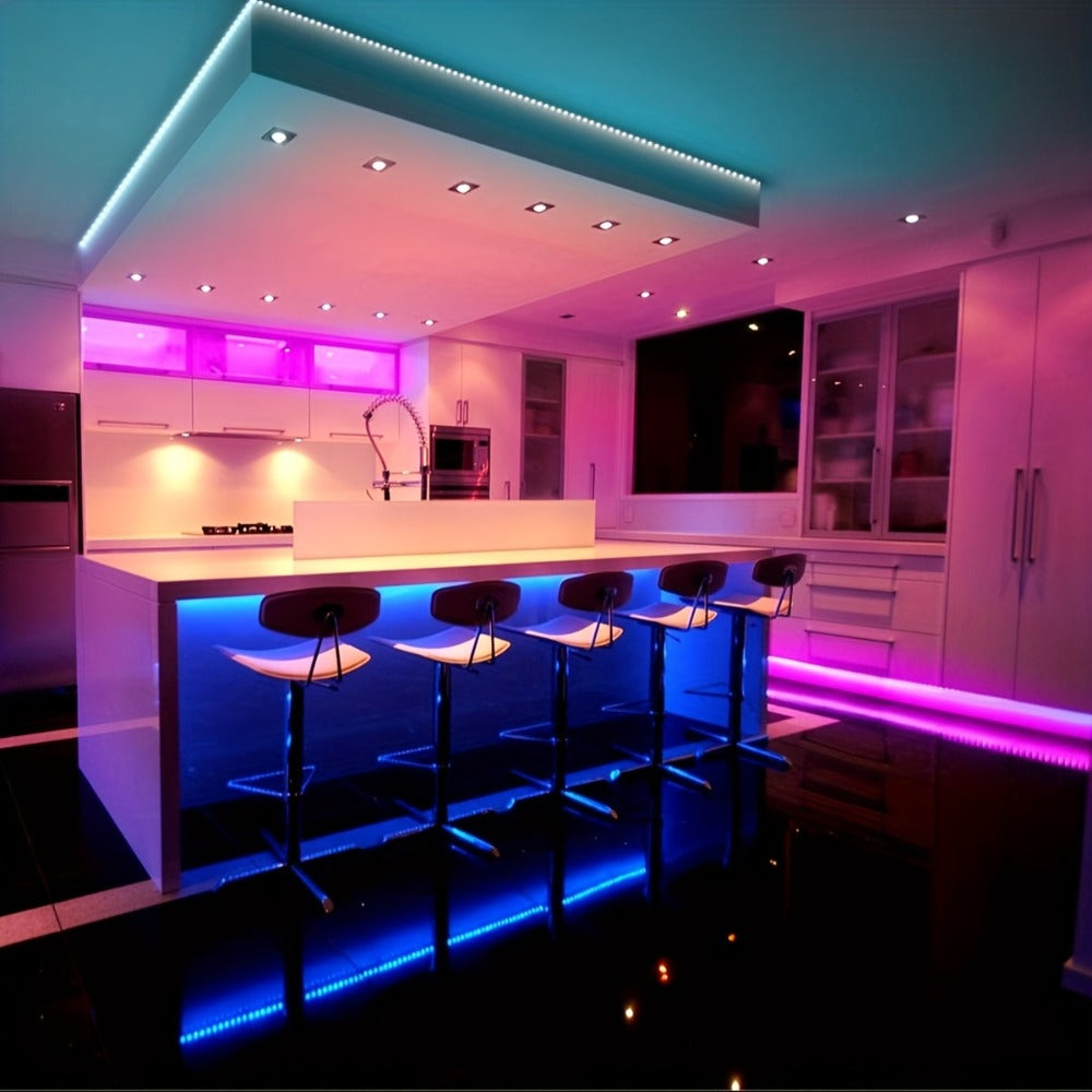 50FT or 100FT RGB LED Strip Light with 44-Key Remote, 20 Colors and Eight Modes for Room and Event Decor