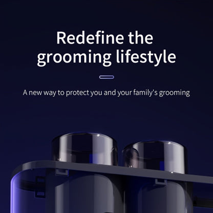 Five-Slot Wall-Mounted Toothbrush Holder with Two Cups, Toothpaste Dispenser and Digital Display