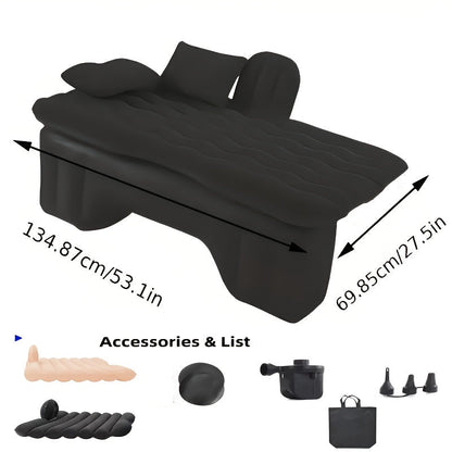 Car Inflatable Mattress with Blue Set, Black 28 x 52 Inch Seat or Black Style Checkout Options
