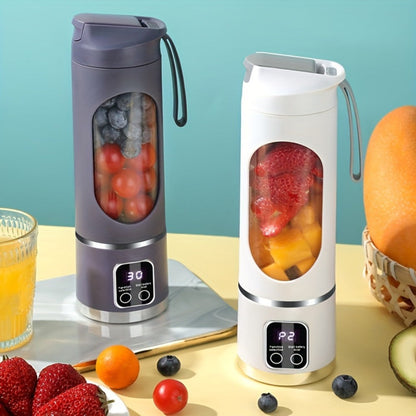 Portable USB Rechargeable Blender with LED Display, 15oz Personal Smoothie Blender for Shakes, Milkshakes & Fresh Juice