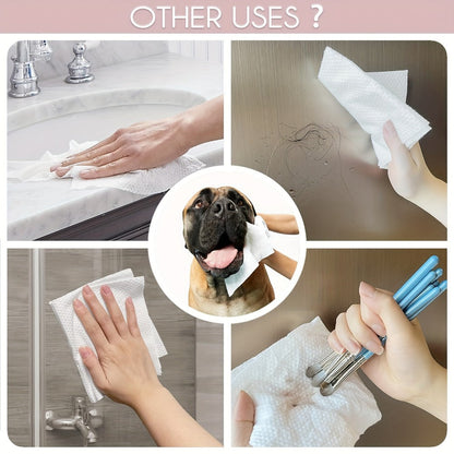 Disposable Cotton Face Towels 100% Pure Extra Thick Soft 10x12 Inch One Time Use Cleansing Towel, for an Everyday Personal Care Routine