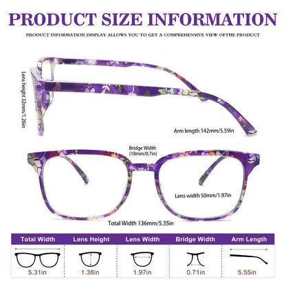 Reading Glasses – Five-Pair Multicolor Reader Set with Adjustable Spring Hinges with Multiple Strength and Color Options