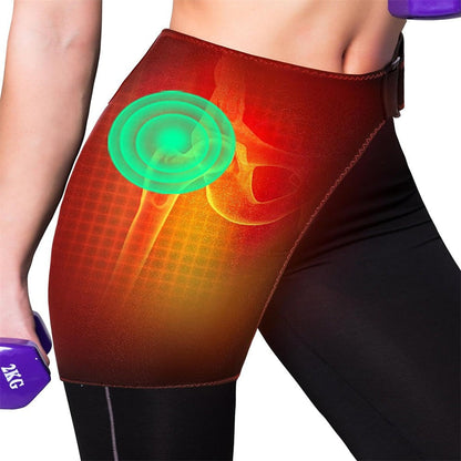 Heated Hip Brace Massager USB Electric for Men & Women - 3 Vibration & 3 Heat Settings Hip Thigh Support Wrap with Heating Pad