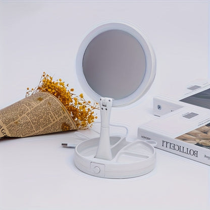 Lighted Makeup Mirror with 10x Magnifying Glass, Double Sided LED Vanity Mirror, Bright Shadow-Free Light