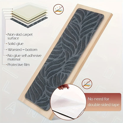 Stair Treads 15 Pack, Self-Adhesive Indoor Stair Mats for Wooden Steps, Polyester Carpet Runners