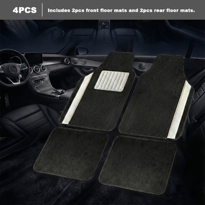 Crystal Bling Car Floor Mats for Women – Sparkling Diamond & Flash Glitter Universal Non-Slip Waterproof Auto Floor Pads