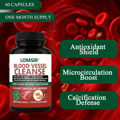 Blood Circulation Supplement Nattokinase with Gamma Oryzanol, Natural Enzyme Formula for Blood Vessel Cleanse
