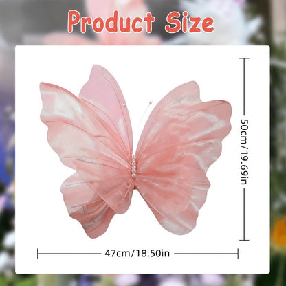 3D Artificial Butterfly Decorations 2pcs – Realistic Featherless Fake Butterflies for Wedding, Home, Garden & Party Decor | No Electricity