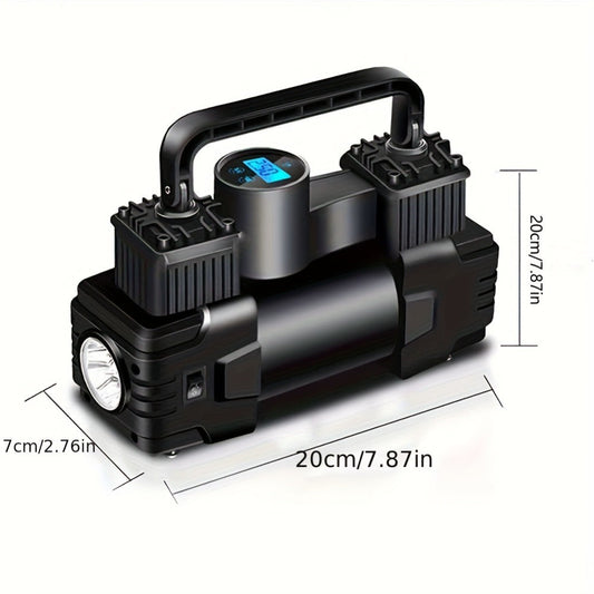 Dual-Cylinder Portable Tire Inflator with Pointer Gauge, Digital Gauge or Digital Display Options