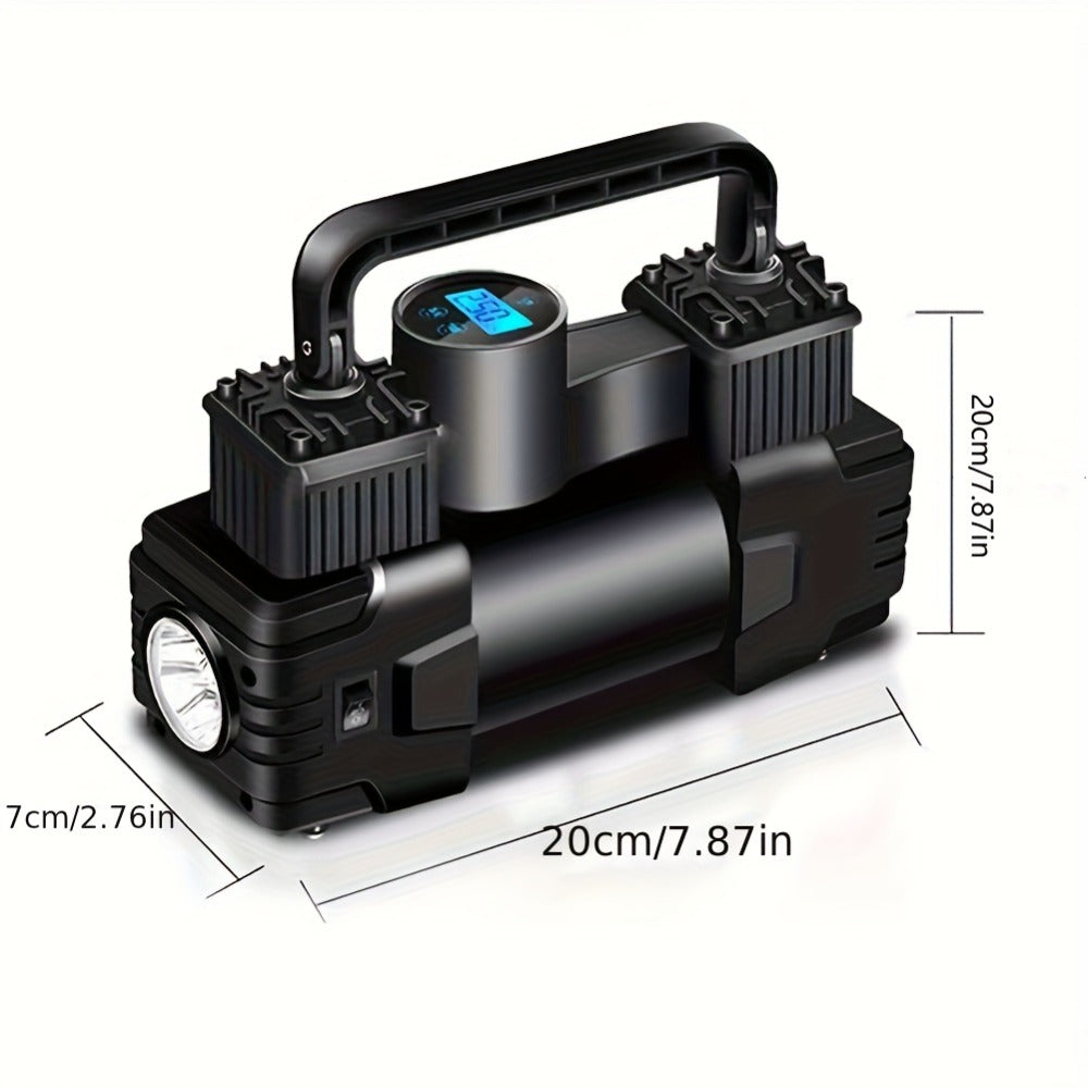 Dual-Cylinder Portable Tire Inflator with Pointer Gauge, Digital Gauge or Digital Display Options