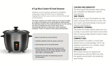 Rice Cooker & Yogurt Maker 3-Cup Nonstick, 1.5Qt Multicooker with Auto Keep, One-Touch Operation