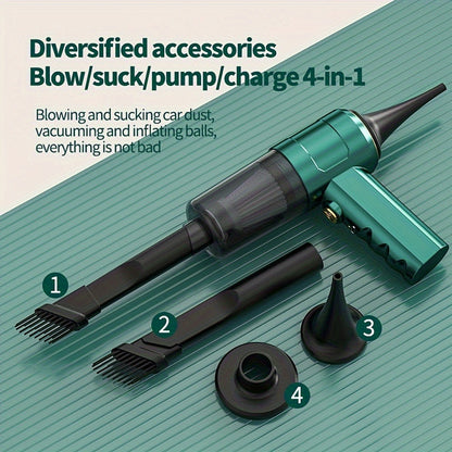 Mini Handheld Vacuum Cordless 4-in-1 Rechargeable, Portable Car Vacuum Cleaner & Air Blower & Hand Pump