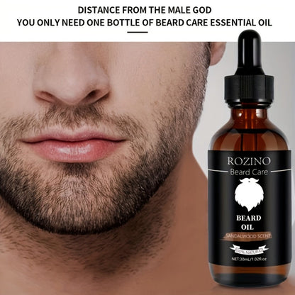 Beard Oil for Men, Sandalwood Scent with Plant Essence, Deep & Nourishing Beard Care Oil for Smooth Glossy Beard