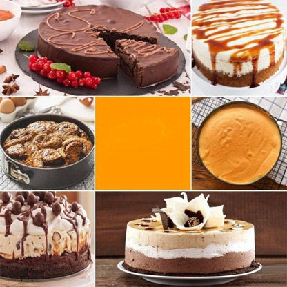 Cake Pan Set 6-Piece with Removable Bottom, Carbon Steel Nonstick Baking Molds in 3 Shapes Square Round Heart