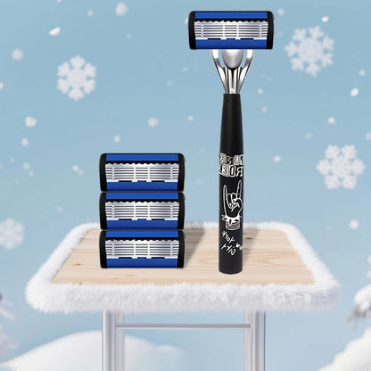 Safety Razor Kit for Men Double Edge 36 Blades & 2 Anti-Slip Handles – Stainless Steel Manual Wet Shaving Set for Smooth Painless Close