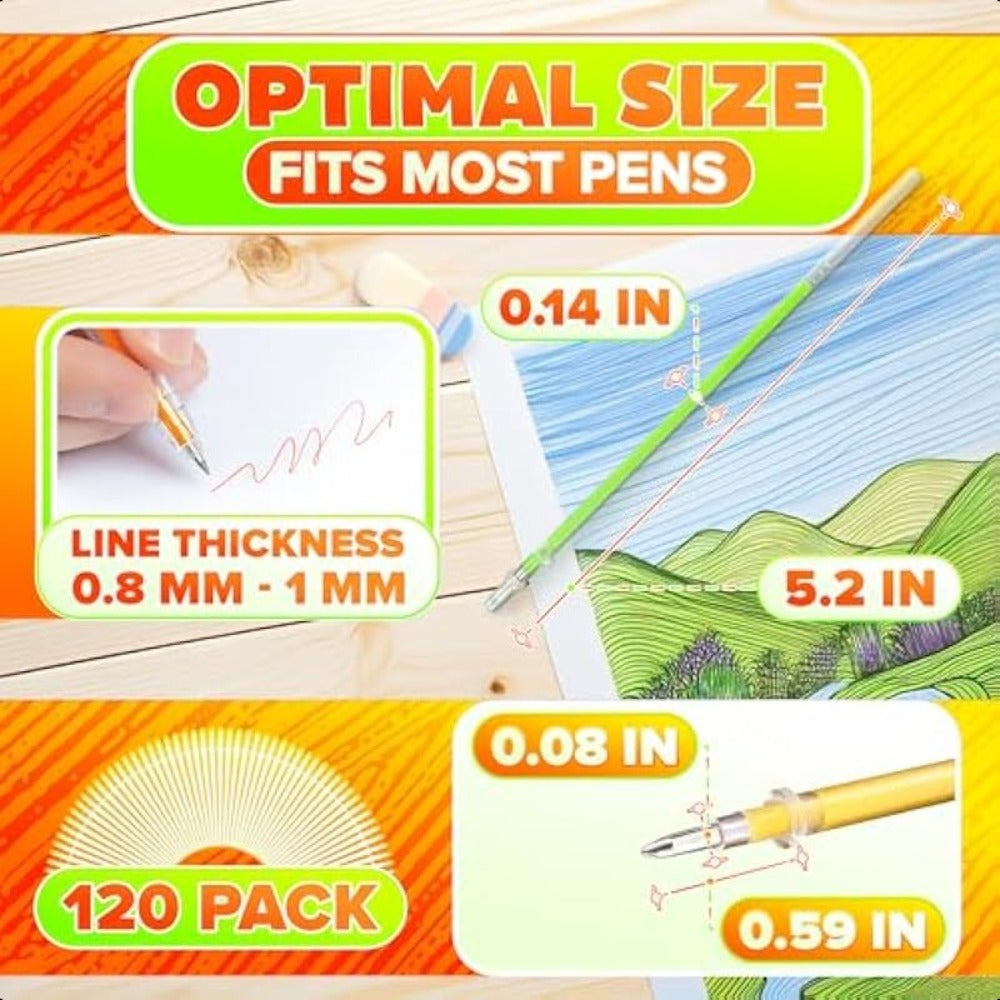 100-Pack Gel Pens Set Mixed Colors – Glitter, Metallic, Fluorescent & Colored Ink Pens for Drawing, Writing & Art Projects | Ages 14+