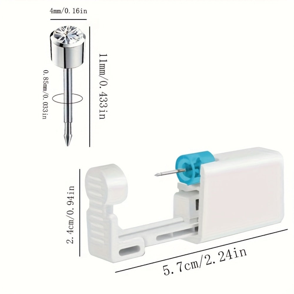 Disposable Ear Piercing Gun Set 8pcs - Stainless Steel Ear Stud Piercing Tool Kit for Entryways, Bedrooms and Living Spaces