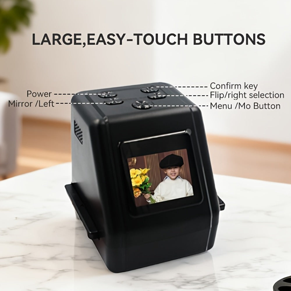 Film Scanner 10MP Negative & Slide Scanner, Converts 35mm/110/Super 8 Film to Digital JPEG, 2.0" LCD Screen
