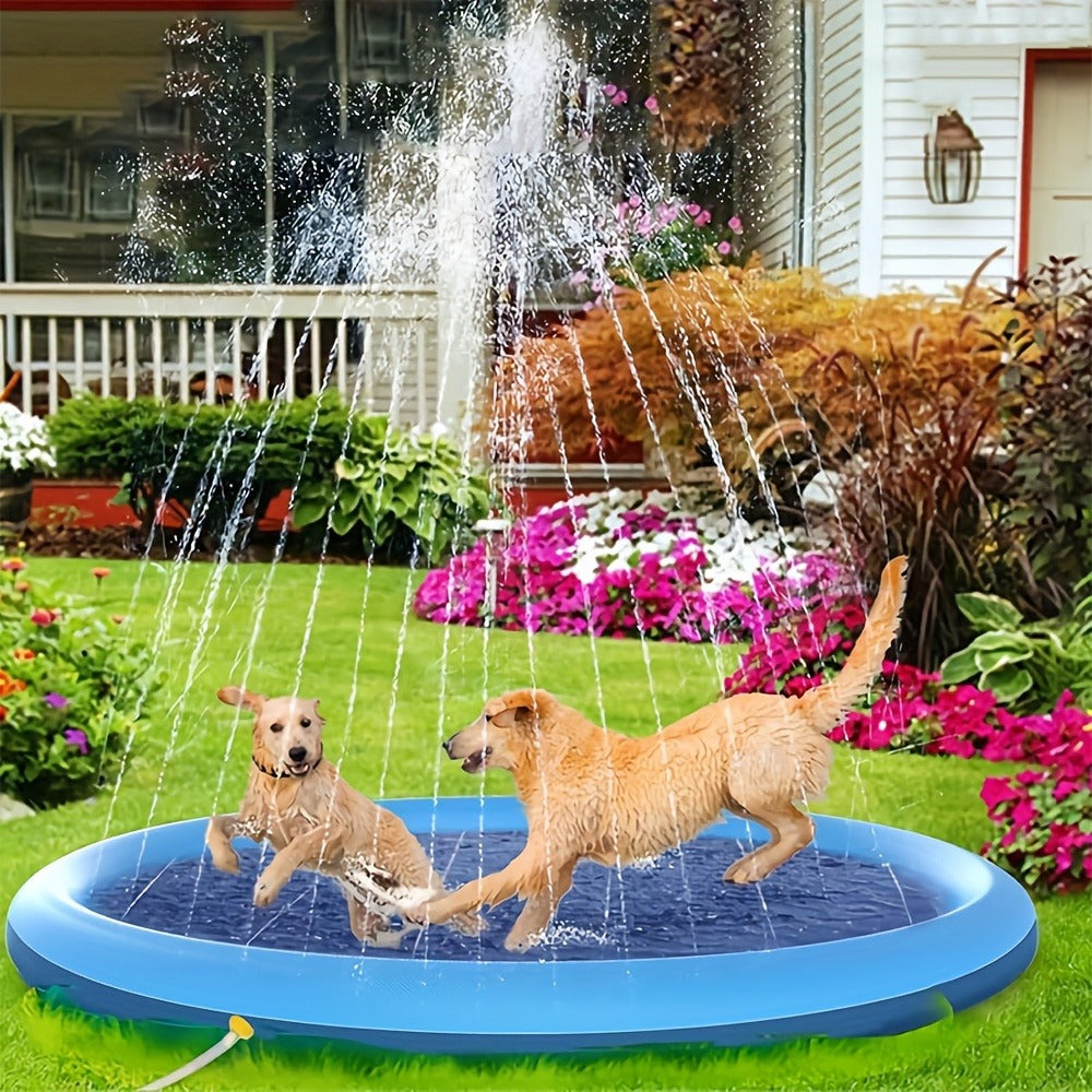Dog Splash Pad for Large Dogs Extra Thick 0.6mm, Sprinkler Pool & Cooling Mat for Jumbo & Big Breeds