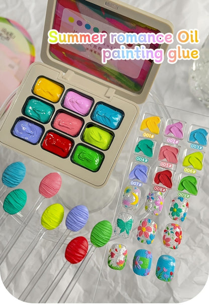 Gel Nail Polish Set with MORDDA Label, 9 Romantic Summer Dopamine Gel Colors in Nine-Grid Set