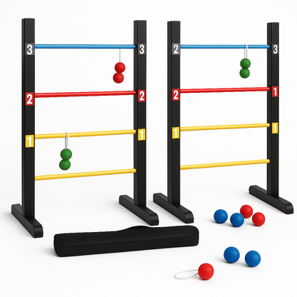 Outdoor Lawn Toss Game Set – Washer Toss & Ladder Toss for Backyard Party, Portable Yard Games for Adults Kids Family