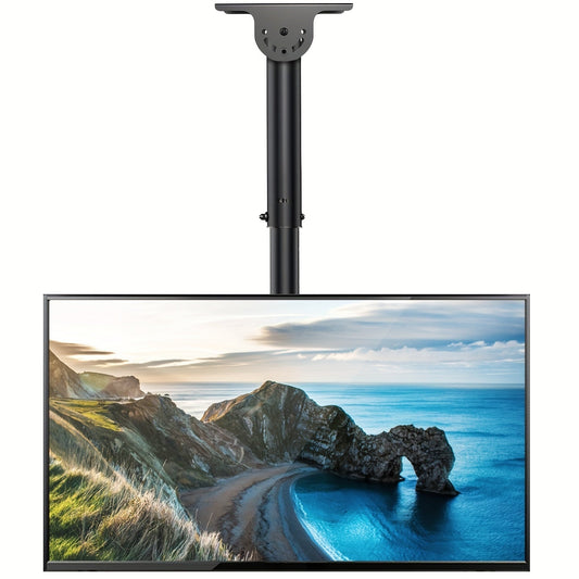 360° Swivel Ceiling TV Mount Height Adjustable 26-65 Inch, Full Motion Rotating Pole Bracket, Tilt ±15°