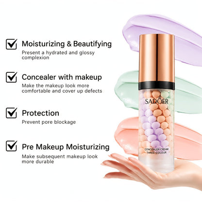 3-in-1 Color Correcting Face Primer 2-Pack, Makeup Base, Multi-Color Semi-Sheer Foundation