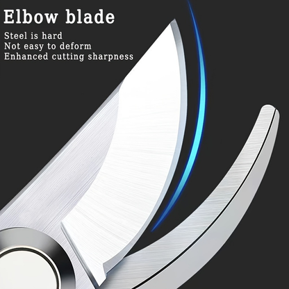 Bypass Pruning Shears with Curved Blade, Return Spring and Gold or Black Coated Handle Options